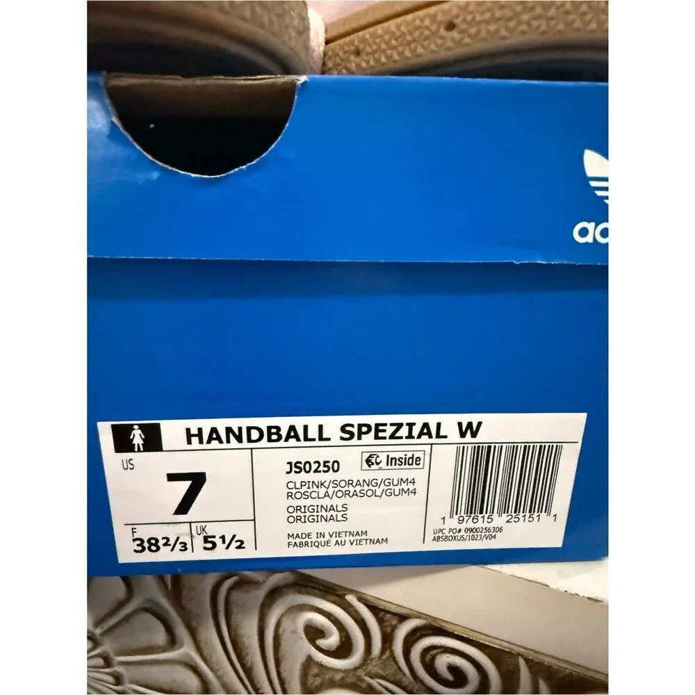 Adidas clear pink gum Handball Spezial suede sneakers NIB